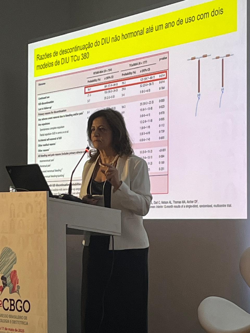 Congresso Brasileiro de Ginecologia e Obstetrícia, aula sobre "Como escolher o Diu: hormonal ou não hormonal"